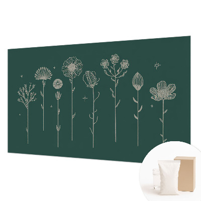 Modern wall mural for bedroom with a subtle floral pattern