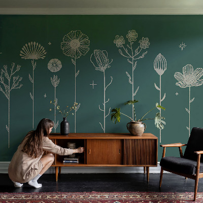 Modern wall mural for bedroom Subtle flowers