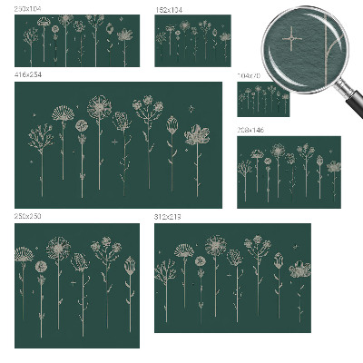 Modern wall mural for bedroom with a subtle floral pattern