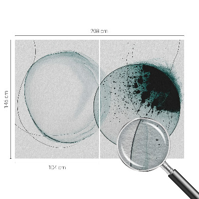 High quality photo wallpaper with a green circles pattern