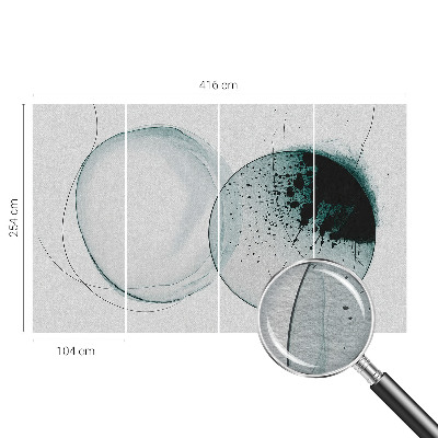 High quality photo wallpaper with a green circles pattern