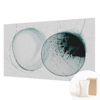 High quality photo wallpaper with a green circles pattern