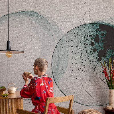 High quality photo wallpaper with a green circles pattern