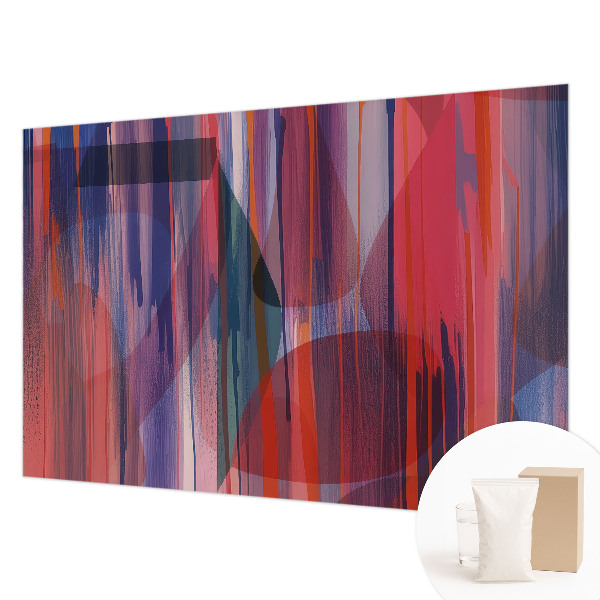Modern wall mural for living room with rainbow stripes