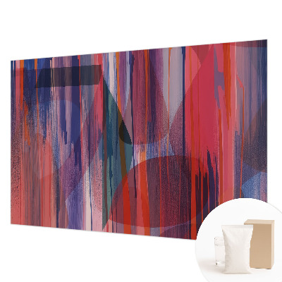 Modern wall mural for living room with rainbow stripes