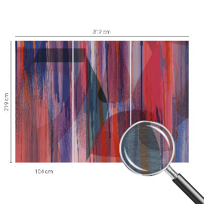 Modern wall mural for living room with rainbow stripes