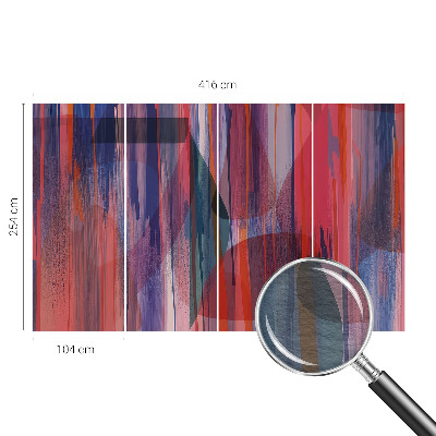 Modern wall mural for living room with rainbow stripes