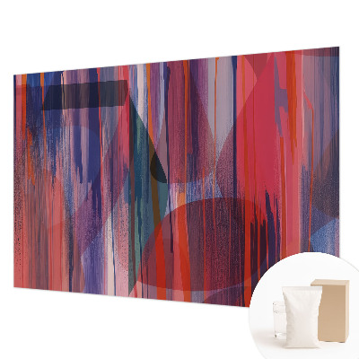 Modern wall mural for living room with rainbow stripes