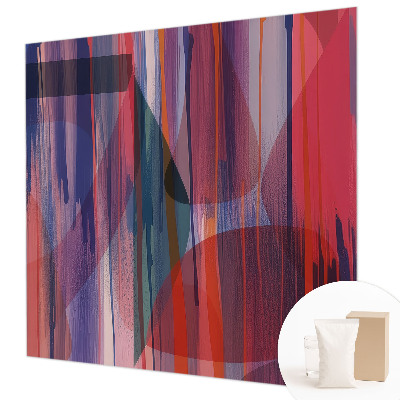 Modern wall mural for living room with rainbow stripes