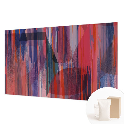 Modern wall mural for living room with rainbow stripes