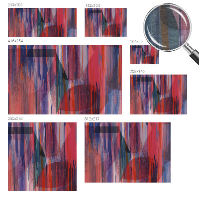 Modern wall mural for living room with rainbow stripes