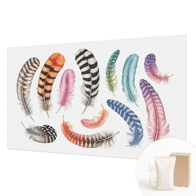 Premium photo wallpaper with a pastel feather pattern