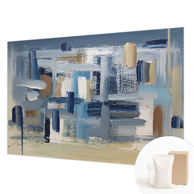 Decorative wall mural for living room with abstract brushstroke design