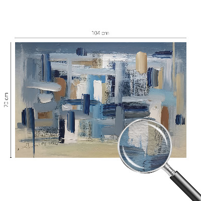 Decorative wall mural for living room with abstract brushstroke design