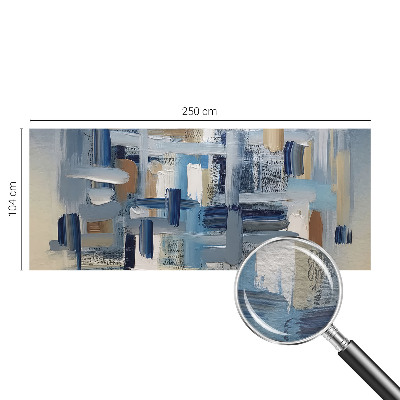 Decorative wall mural for living room with abstract brushstroke design