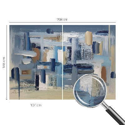 Decorative wall mural for living room with abstract brushstroke design