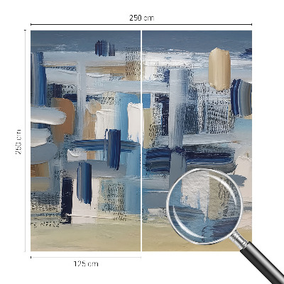 Decorative wall mural for living room with abstract brushstroke design