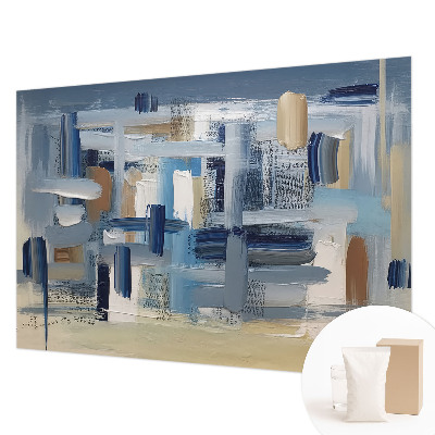 Decorative wall mural for living room with abstract brushstroke design