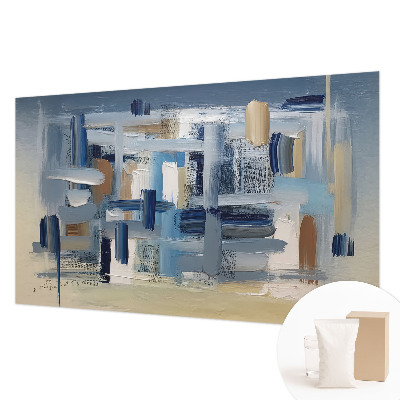 Decorative wall mural for living room with abstract brushstroke design
