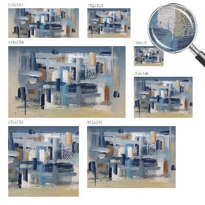 Decorative wall mural for living room with abstract brushstroke design