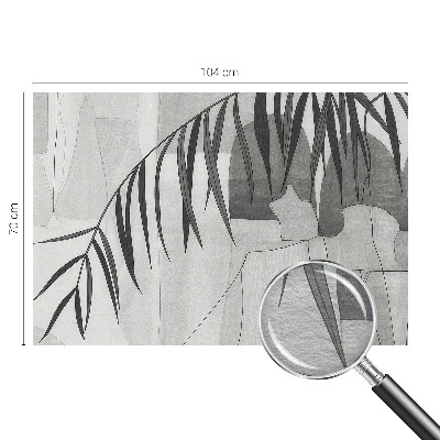 Non-woven wall mural with an abstract palm tree design