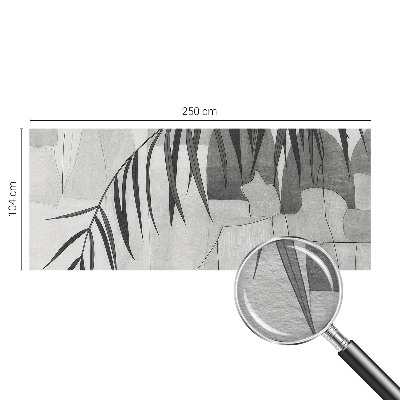 Non-woven wall mural with an abstract palm tree design