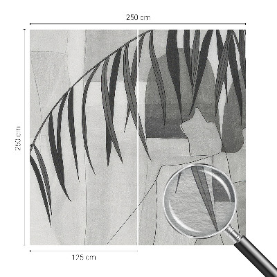 Non-woven wall mural with an abstract palm tree design