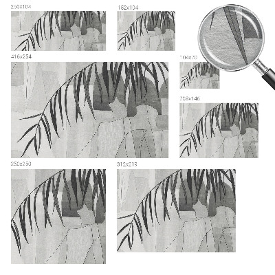 Non-woven wall mural with an abstract palm tree design