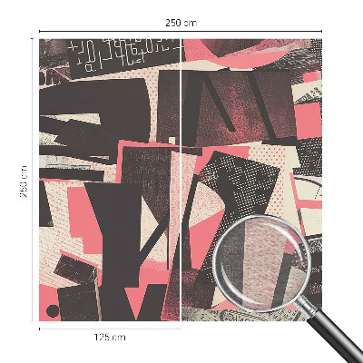 Non-woven photo wallpaper with a geometric collage design