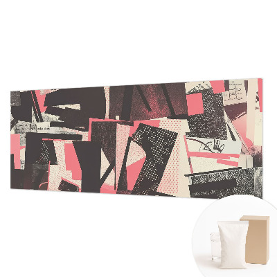 Non-woven photo wallpaper with a geometric collage design