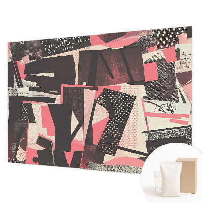 Non-woven photo wallpaper with a geometric collage design