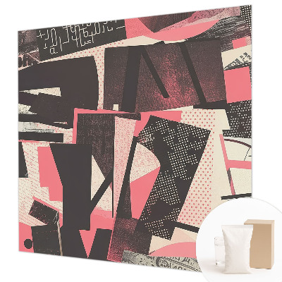 Non-woven photo wallpaper with a geometric collage design