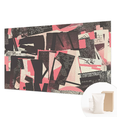 Non-woven photo wallpaper with a geometric collage design