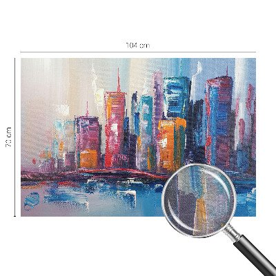 Wallpaper mural with a colorful city design