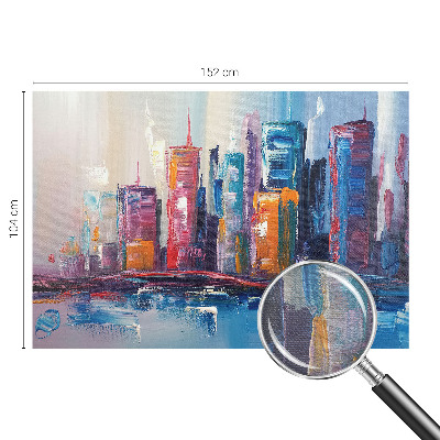 Wallpaper mural with a colorful city design