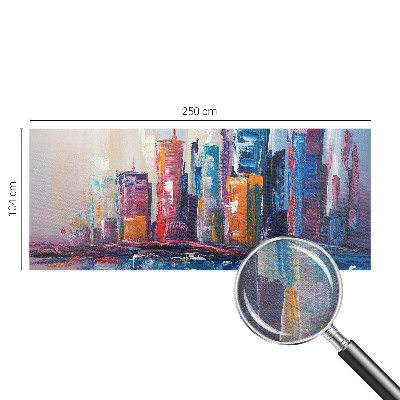 Wallpaper mural with a colorful city design