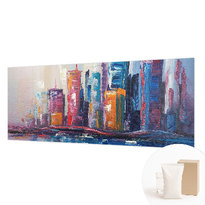 Wallpaper mural with a colorful city design
