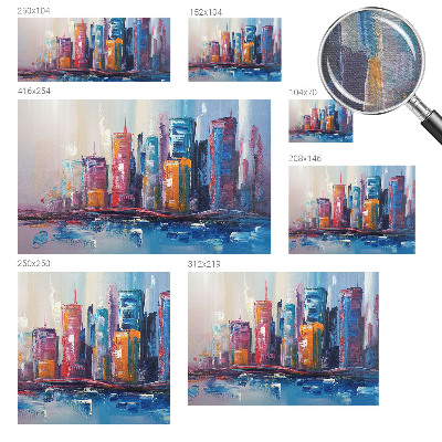 Wallpaper mural with a colorful city design