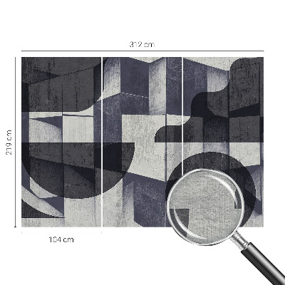 Photo wall mural with a geometric symmetry design