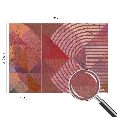 Wall mural for living room with abstract forms
