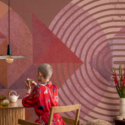 Wall mural for living room with abstract forms