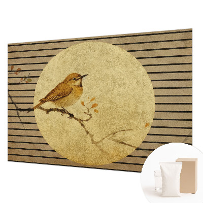 Wall mural for bedroom with a harmony bird design
