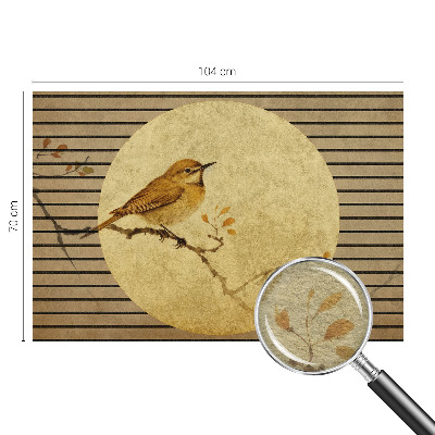 Wall mural for bedroom with a harmony bird design