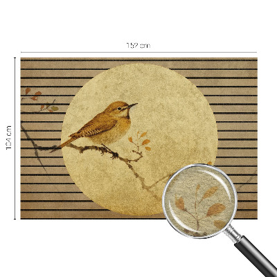 Wall mural for bedroom with a harmony bird design