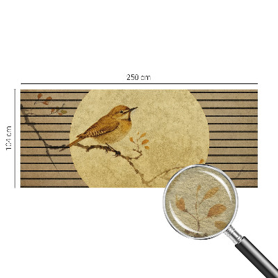 Wall mural for bedroom with a harmony bird design