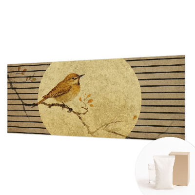 Wall mural for bedroom with a harmony bird design