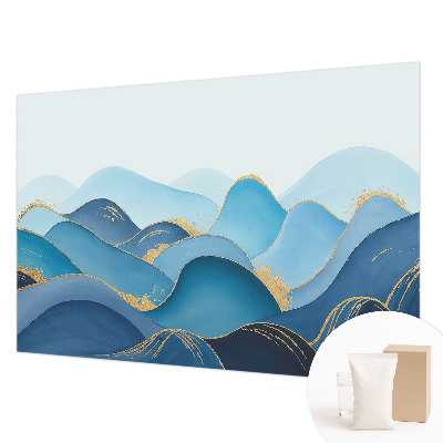 Bedroom wall mural wallpaper with a rolling landscape design
