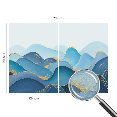 Bedroom wall mural wallpaper with a rolling landscape design