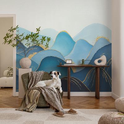 Bedroom wall mural wallpaper with a rolling landscape design