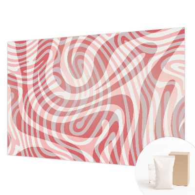 Large wall mural with wavy line pattern